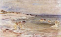 William mctaggart Bathing Girls,White Bay Cantire(Scotland) China oil painting art